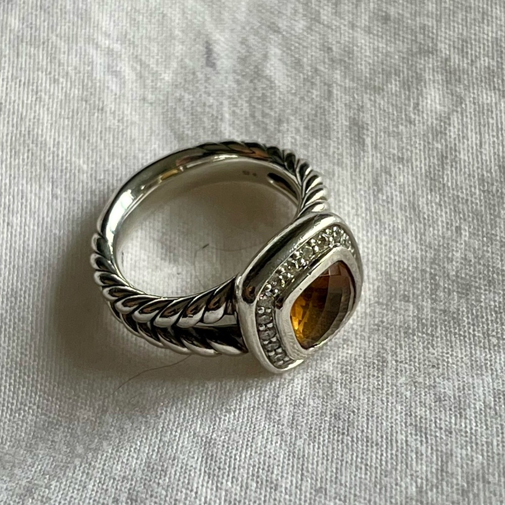 David Yurman Petite Albion Ring with Citrine and Diamonds size 4 - Picture 4 of 6